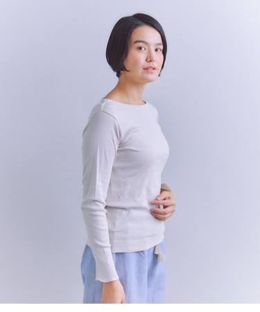 ［LOTUS］Round Body Fraise 長袖ボートネックプルオーバー