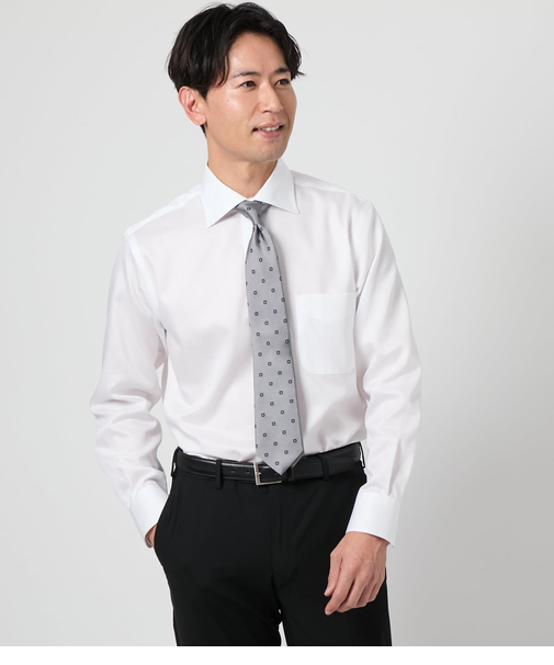 NY CARE FREE ドビークロス 長袖ワイドカラーシャツ