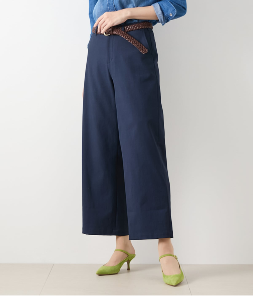 麻混オックス アジャスト釦ワークパンツ