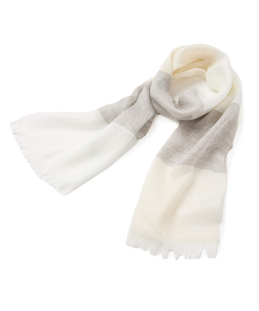 リネンチェックストール