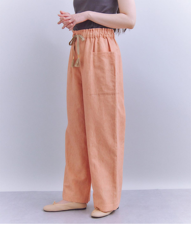 Linen Chambray ドロストサイドポケットパンツ