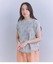 Linen Polyester Yarn レース編みノースリーブニット