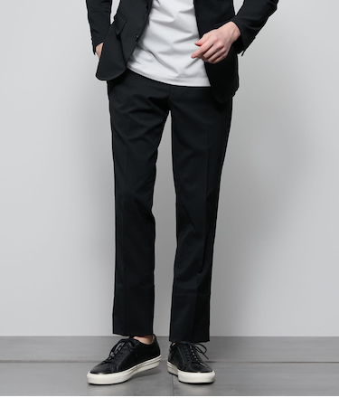 【ウォッシャブル・防シワ・ストレッチ】MOVING COMFORT ナイロンストレッチドビー ウエストアジャストパンツ(セットアップ対応)