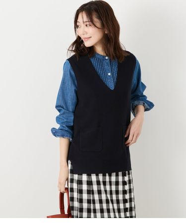 片畦ニットベスト