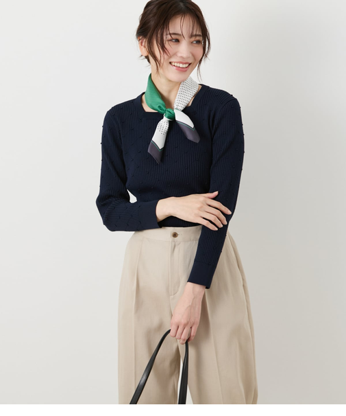 ポップコーンダイヤドット スクエアネックプルオーバー