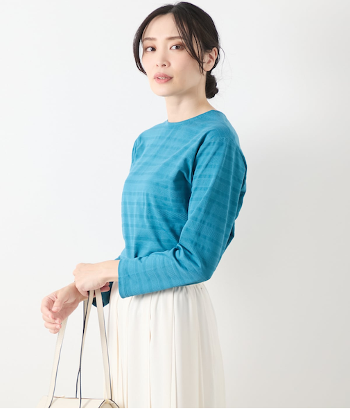 コットンポリエステルボーダー 前後2WAYカットソー