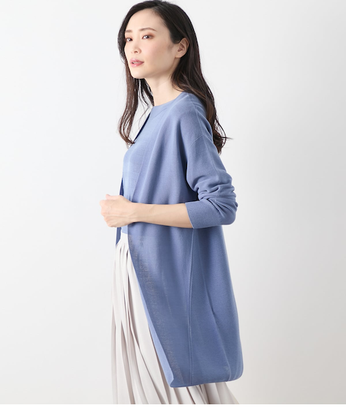 コットンアセテート ホールガーメント(R)  着流しカーディガン