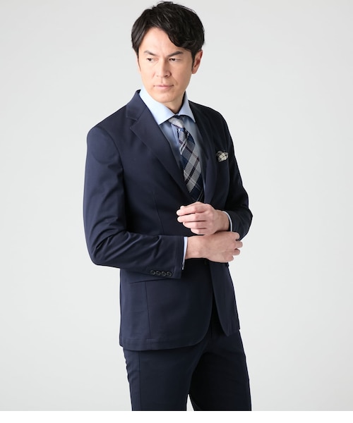 【ウォッシャブル・接触冷感】 ジャージー ジャケットNew Yorker ウォッシャブル・接触冷感】ピンヘッド ジャージー ジャケット