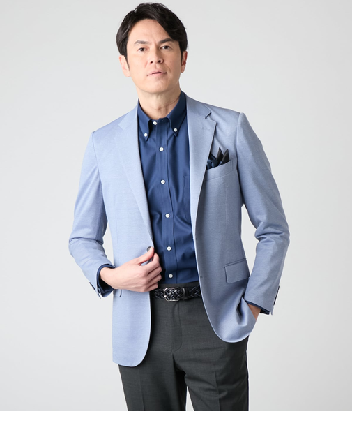 【ウォッシャブル・接触冷感】ピンヘッド ジャージー ジャケット(セットアップ対応)