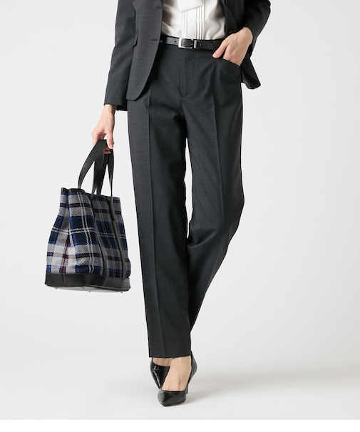 マイクロ千鳥 テーパードパンツ