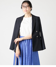 【ウォッシャブル】リネンライクブッチャー ダブルブレストジャケット
