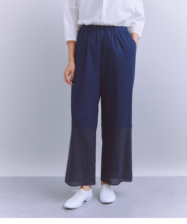 Sheer Jacquard レース切替パンツ