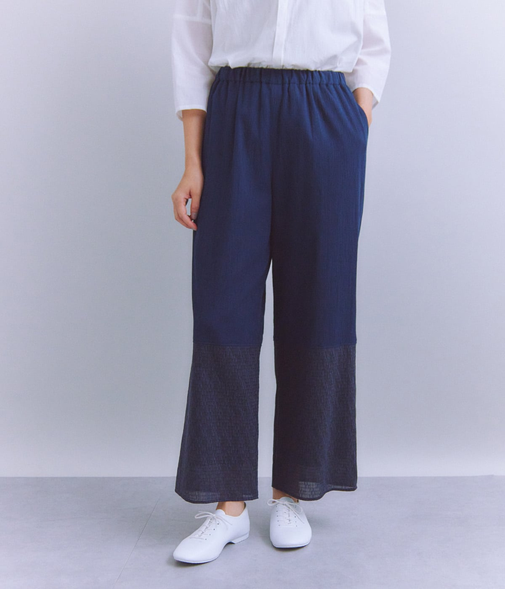 Sheer Jacquard レース切替パンツ