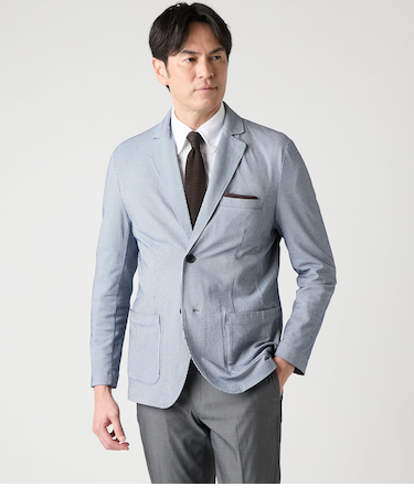 【ストレッチ・ウォッシャブル・吸水速乾】COOL COMFORT ハイストレッチサッカー カットソージャケット