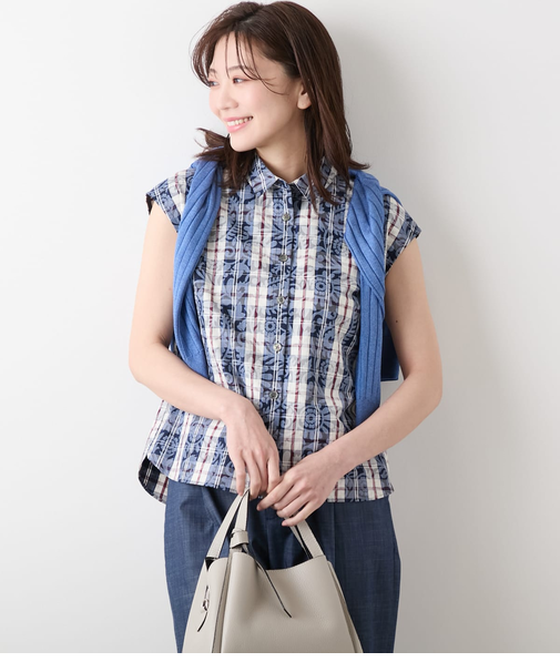 ペイズリーニューヨーカータータン フレンチスリーブブラウス