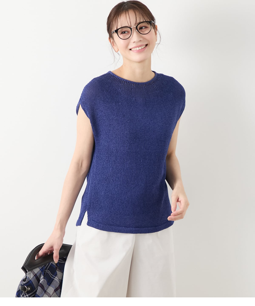 和紙ポリエステル ホールガーメント(R)  ノースリーブプルオーバー