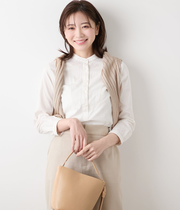 ワッシャーストライプ バンドカラー7分袖シャツ