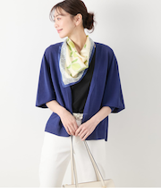 和紙ポリエステル ホールガーメント(R)  着流し7分袖カーディガン
