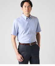 【吸水速乾・防シワ】FLEXY オックス 半袖ボタンダウンシャツ