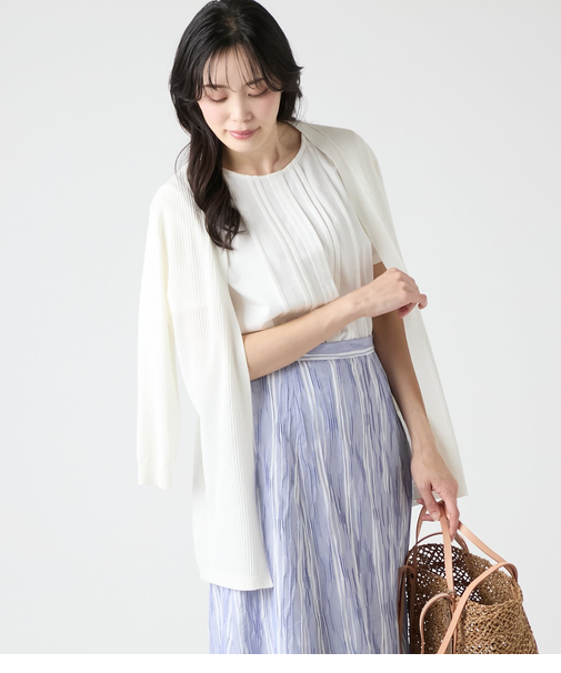 セミハイツイストコットン針抜き 着流しカーディガン