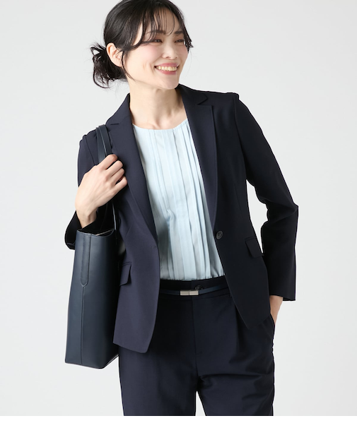 ウォッシャブルストレッチ ノッチドラペル1釦ジャケット