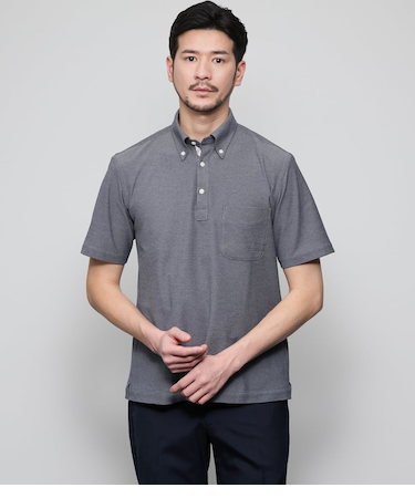 I cotoni di Albini 半袖ボタンダウンポロシャツ