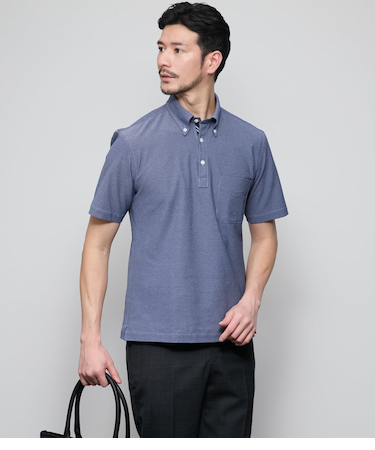 I cotoni di Albini 半袖ボタンダウンポロシャツ