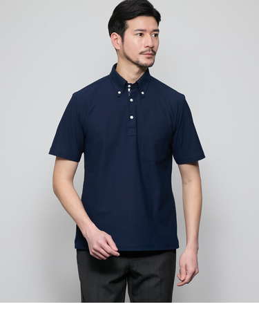 I cotoni di Albini 半袖ボタンダウンポロシャツ