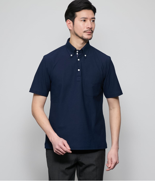 I cotoni di Albini 半袖ボタンダウンポロシャツ