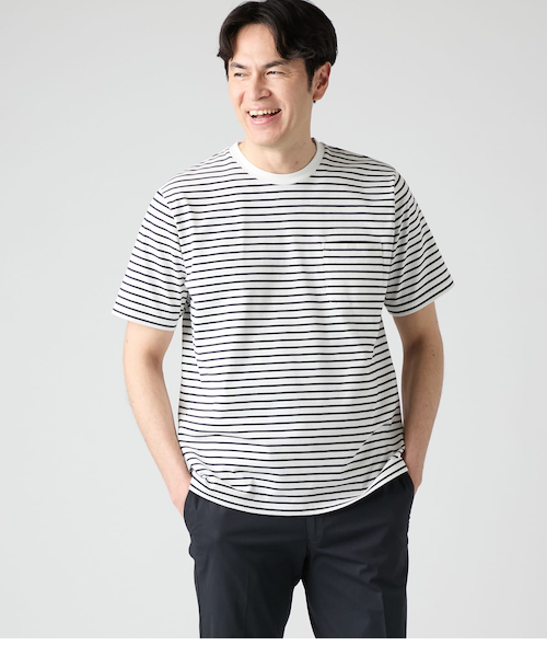ZOY ゾーイ先染めネイビー×ホワイトボーダーモックネックシャツ 楽天市場】ZOY ゾーイ メンズ モックネック 半袖 シャツ