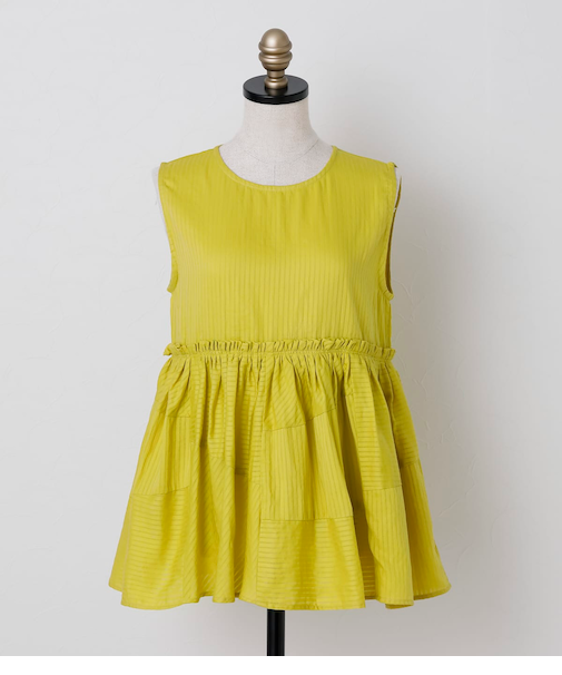 Cotton Stripe Dobby ランダムカットブラウス