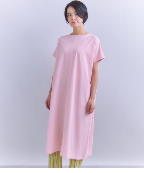 Pique Sucker Jersey タックドレープワンピース