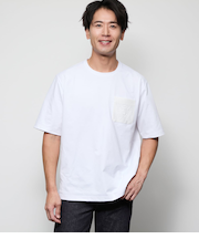 【吸水速乾】COOL COMFORT ニューヨーカーエンボスプリント 半袖 クルーネックTシャツ