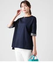 スーピマポンチシルケットバイオ 袖口折返しチュニック