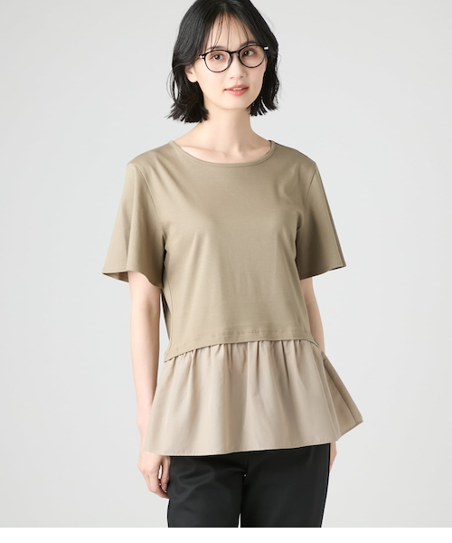 スムースフリルペプラム プルオーバー ANAYI アナイ スムースフリル