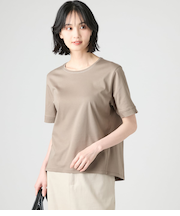 【接触冷感】コットンスムース 半袖ラメステッチＴシャツ