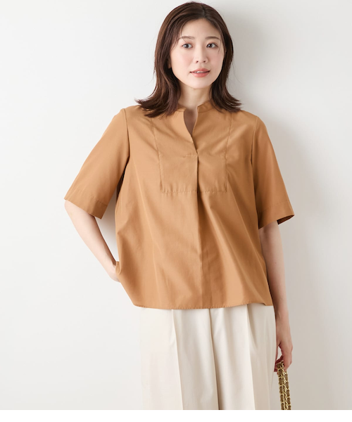 ニューヨーカー（NEWYORKER）/TCライトタンブラー 5分袖ビブフロントスキッパーシャツ TCライトタンブラー 5分袖ビブフロントスキッパーシャツ