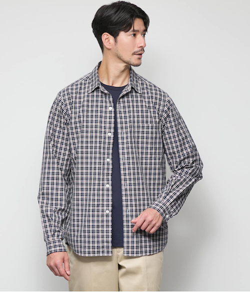 GIZA COTTON ニューヨーカータータン 長袖 オーバーサイズシャツ