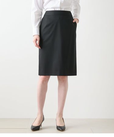 【ウォッシャブル】2WAYストレッチツイル ストレートスカート