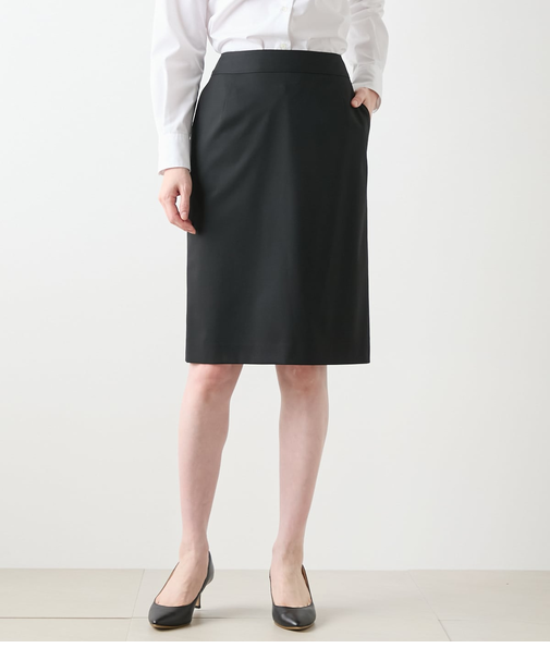 【ウォッシャブル】2WAYストレッチツイル ストレートスカート