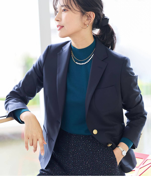 ネイビー シングルブレスト ブレザー PREMIUM CLOTH Beyond 2釦シングルブレストブレザー｜ニューヨーカーの