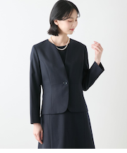 ウールシルクピンヘッド ノーカラー1釦ジャケット