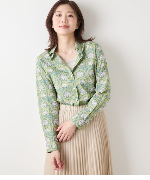 リバティ ウィリアム・モリス アフリカンマリーゴールド レギュラーカラー長袖シャツ