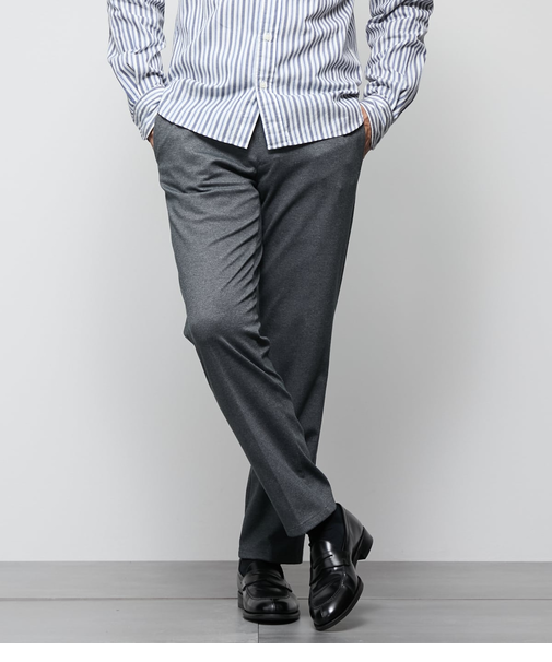 【ストレッチ・ウォッシャブル】ツイル調ポンチ シャーリングパンツ