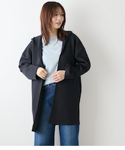 【ウォッシャブル】ポリエステルダンボールライト フーデットコーディガン