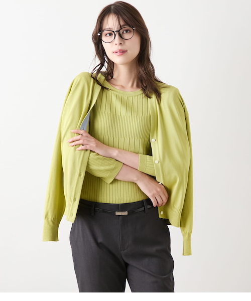 ニューヨーカー（NEWYORKER）/【手洗い可能】レーヨンポリストレッチ Vネックカーディガン 手洗い可能】レーヨンポリストレッチ Vネックカーディガン