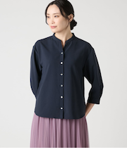 ドライクロス 7分袖スタンドカラーシャツ