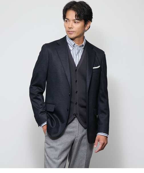 【ストレッチ】MOVING COMFORT ヘリンボーンジャージー ジャケット