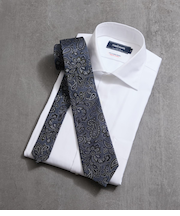 MANTERO グレイッシュカーキペイズリー ネクタイ