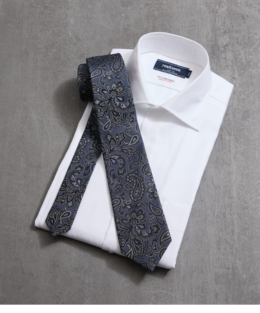 MANTERO グレイッシュカーキペイズリー ネクタイ